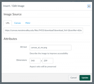 Find the Alt Text field on the image dialogue
