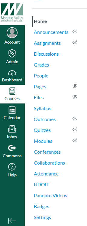 Navigation menu after changes