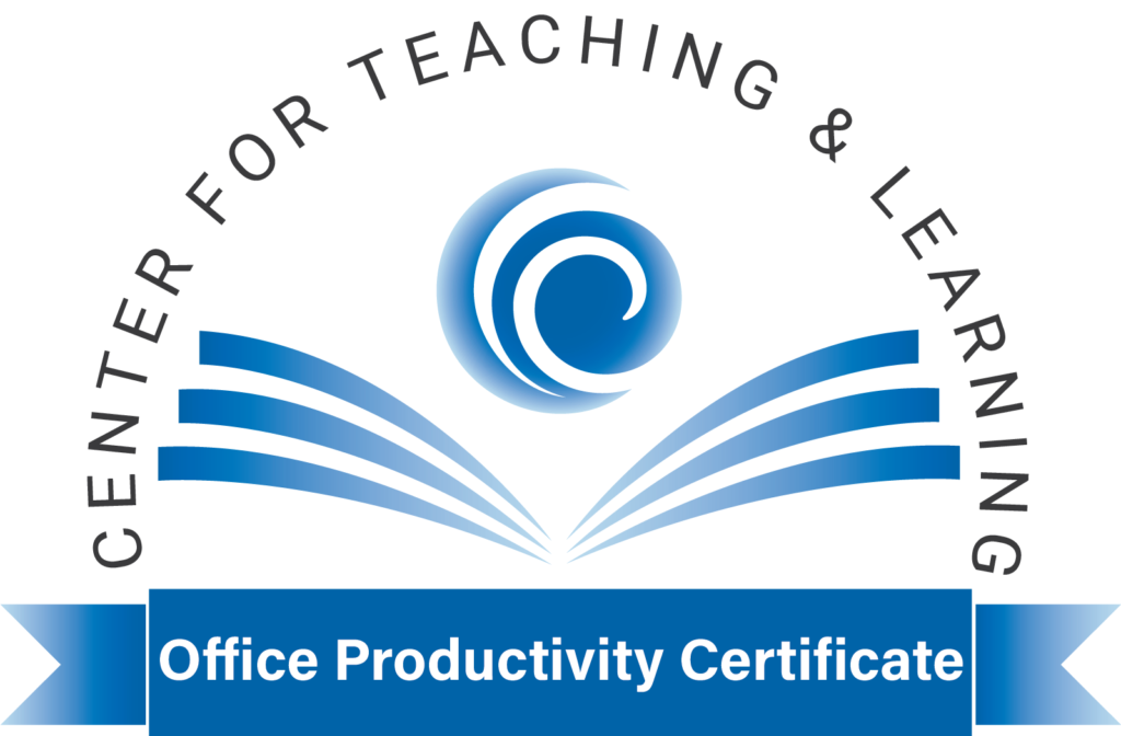 Center for Teaching and Learning - Office Productivity Certificate