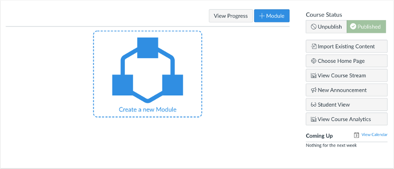 Home Page with Import Content Button