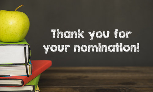 Thank you for your Professor of the Year Nomination
