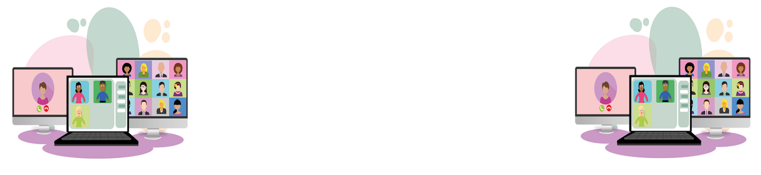 Image of computers in virtual meeting